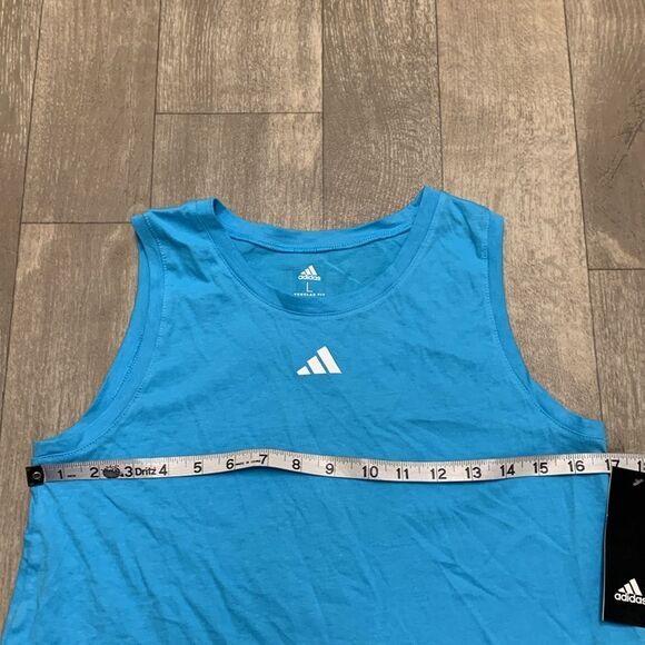 Girls Nwt Adidas 3 Stripe Sleeveless Workout Gym Training Shirt - Picture 4 of 7